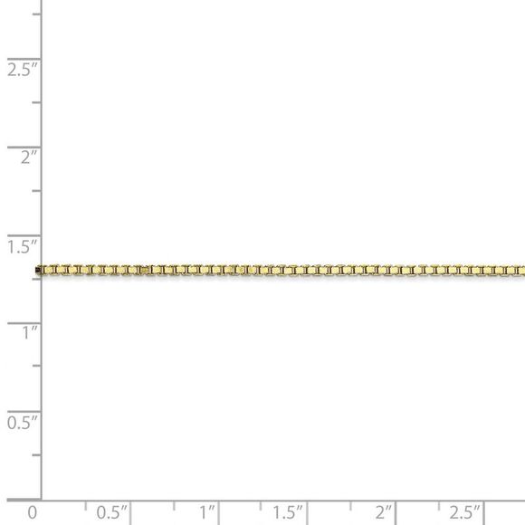 1.5mm 10k Yellow Gold Solid Box Chain Necklace, 18 Inch - Picture 5 of 8